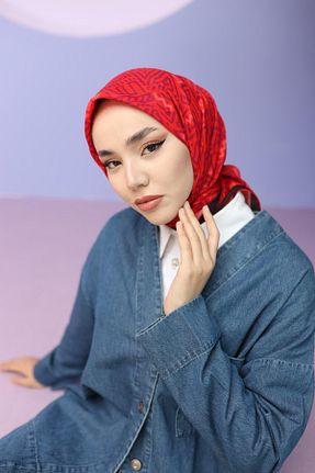 روسری قرمز پنبه ای Silk Home - کد 802842176