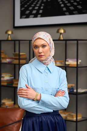روسری نارنجی پنبه ای İpekhan - کد 817374584