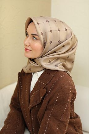 روسری قهوه ای İpek Tivil Silk Home - کد 452551855