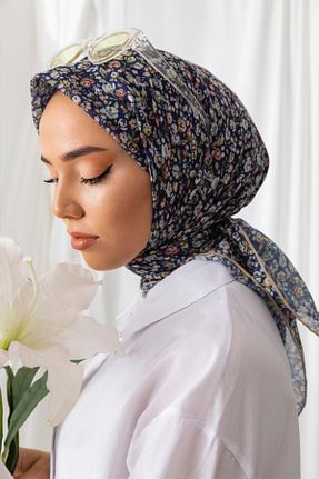 روسری سرمه ای پنبه ای Silk Home - کد 474907550