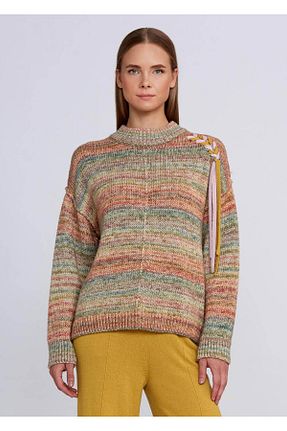 پلیور رنگی زنانه اورسایز Knitss - کد 379892440