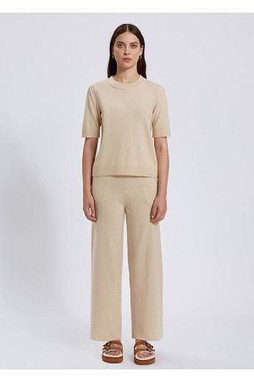 پلیور بژ زنانه ساده Knitss - کد 358136787