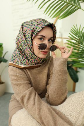 روسری قهوه ای İpek Tivil Silk Home - کد 780238560