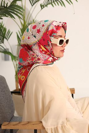 روسری قرمز İpek Tivil Silk Home - کد 831334787