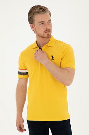 پولوشرت زرد مردانه %100 پنبه U.S. Polo Assn. - کد 833127993