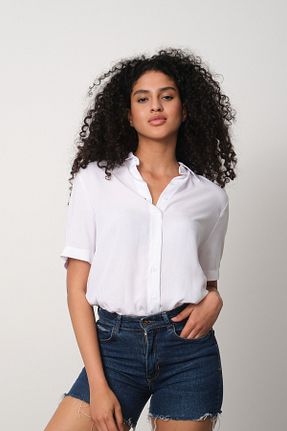 پیراهن سفید زنانه Asimetrik PERA MODA - کد 834262587