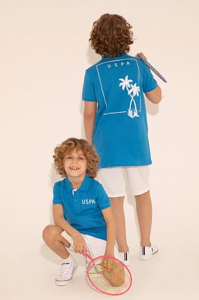 پولوشرت آبی بچه گانه پارچه ای U.S. Polo Assn. - کد 832939797