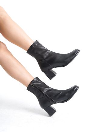 بوت / نیم بوت مشکی زنانه چرم لاکی FGZY Shoes - کد 859066359
