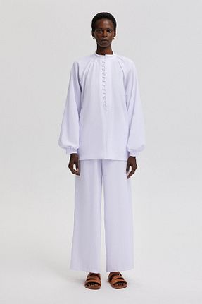 ست بالاتنه و پائین تنه سفید زنانه بافتنی Touche Prive - کد 830822795