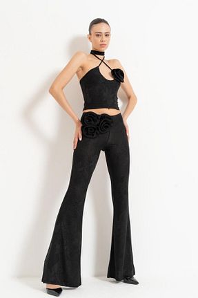 ست بالاتنه و پائین تنه مشکی زنانه بافت Butik - کد 861616213