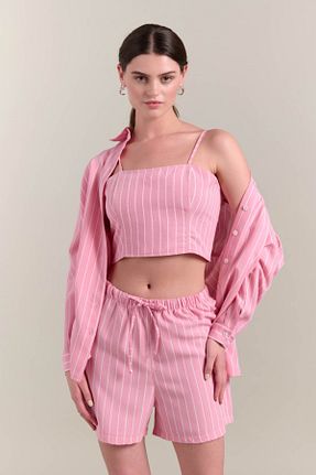 شلوارک و برمودا صورتی زنانه رگولار SEVİLEN - کد 834450520