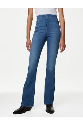 شلوار آبی زنانه پنبه ای Marks & Spencer - کد 850821980