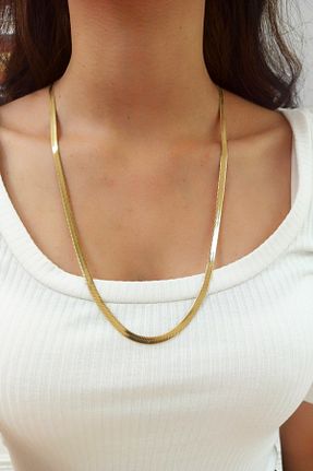 گردنبند استیل ( فولاد ) طلائی زنانه استیل (فولاد) Çlk Accessories - کد 120284426