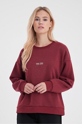 سوئیشرت زرشکی زنانه چاپی VENA - کد 861650069