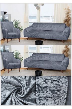 کاور مبل طوسی مخمل BTF HOME - کد 796476942