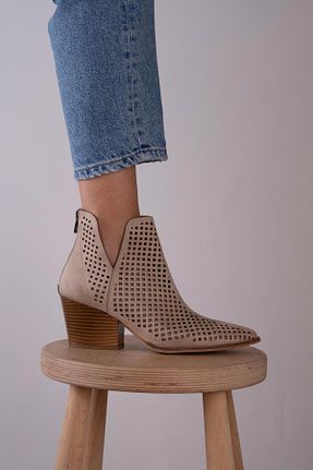 بوت / نیم بوت بژ زنانه نبوک sovrana - کد 813947567