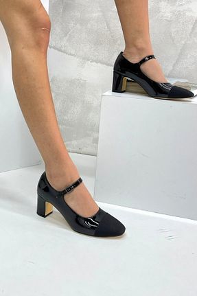 کفش پاشنه بلند کلاسیک مشکی زنانه چرم لاکی inizio - کد 861645398