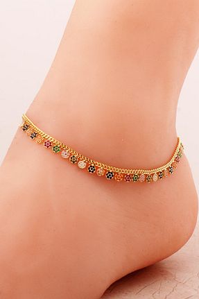 خلخال نقره طلائی زنانه Sümer Telkari - کد 743857026