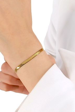 دستبند استیل (فولاد) طلائی زنانه استیل (فولاد) Çlk Accessories - کد 803724044