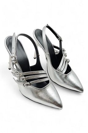 کفش استایلیتو طوسی پاشنه نازک Melen Shoes - کد 861666763
