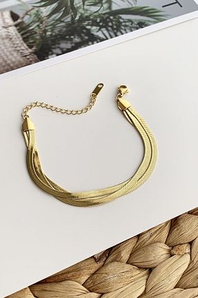 دستبند استیل (فولاد) طلائی زنانه استیل (فولاد) Çlk Accessories - کد 176357871