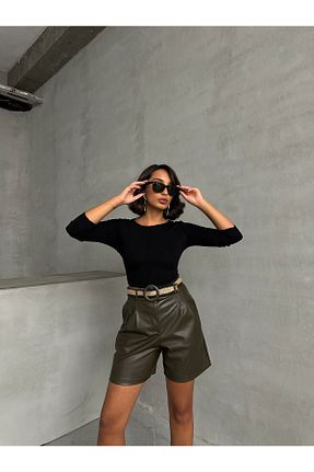 شلوارک و برمودا سبز زنانه فاق بلند Miss Allos - کد 861666109
