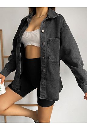 کت طوسی زنانه اورسایز LB Laluna Butik - کد 861748708
