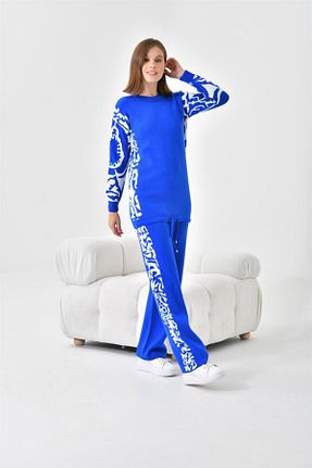 ست بالاتنه و پائین تنه سرمه ای زنانه بافتنی FTZ WOMEN - کد 764716966