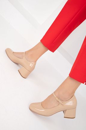 کفش پاشنه بلند کلاسیک بژ زنانه چرم مصنوعی SOHO - کد 858323482