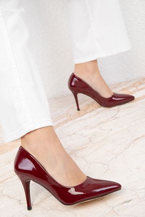 کفش پاشنه بلند کلاسیک زرشکی زنانه چرم مصنوعی SOHO - کد 858323481