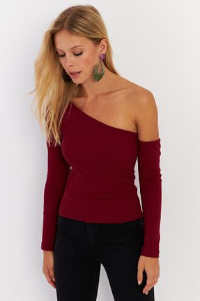 بلوز زرشکی زنانه ساده Cool & Sexy - کد 861604301
