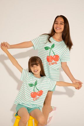 تیشرت آبی بچه گانه یقه دوچرخه U.S. Polo Assn. - کد 833128194