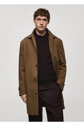 ترنچکت قهوه ای مردانه %100 پنبه MANGO Man - کد 844926566