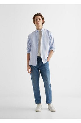 پیراهن آبی مردانه رگولار MANGO Teen - کد 469023436