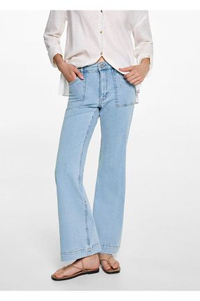 شلوار جین آبی زنانه رگولار MANGO Teen - کد 841154766