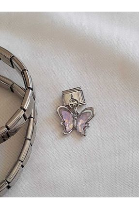 دستبند استیل (فولاد) صورتی زنانه استیل (فولاد) bijoux uniques - کد 846266326