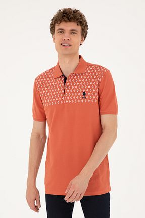 پولوشرت نارنجی مردانه پارچه U.S. Polo Assn. - کد 836103643