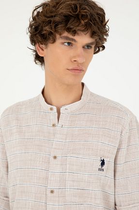 پیراهن بژ مردانه یقه دکمه دار U.S. Polo Assn. - کد 848794138
