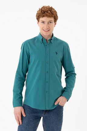 پیراهن سبز مردانه یقه پیراهنی U.S. Polo Assn. - کد 834722115