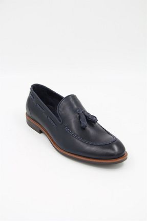 کفش کلاسیک سرمه ای مردانه چرم خالص Freefoot - کد 641743600