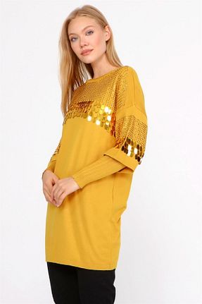 تونیک زرد زنانه تریکو FTZ WOMEN - کد 142498807