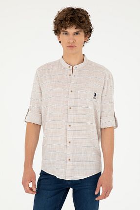 پیراهن بژ مردانه یقه دکمه دار U.S. Polo Assn. - کد 848794138