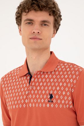 پولوشرت نارنجی مردانه پارچه U.S. Polo Assn. - کد 836103643
