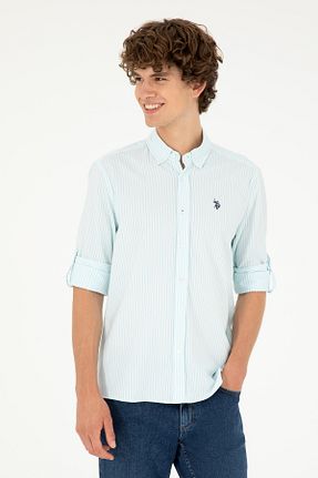 پیراهن سبز مردانه یقه دکمه دار U.S. Polo Assn. - کد 846502920