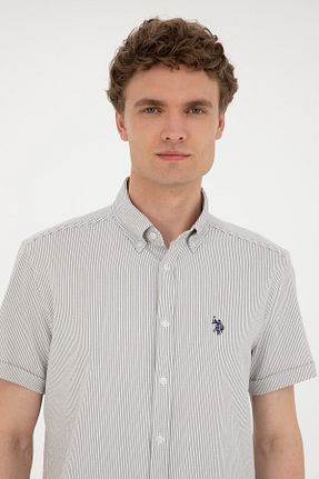 پیراهن طوسی مردانه یقه پیراهنی U.S. Polo Assn. - کد 833114457
