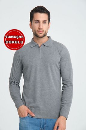 پلیور طوسی مردانه ساده GW - کد 853223379
