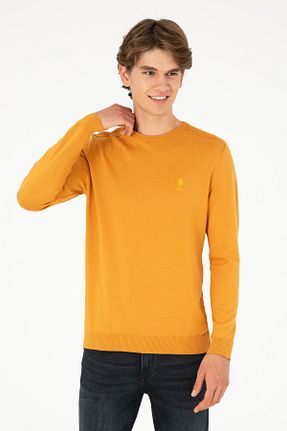 پلیور زرد مردانه ساده U.S. Polo Assn. - کد 855279110