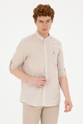 پیراهن بژ مردانه یقه قاضی U.S. Polo Assn. - کد 833113451
