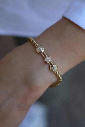 دستبند طلا زرد زنانه 14 عیار Yenigün Kuyumculuk - کد 845281151