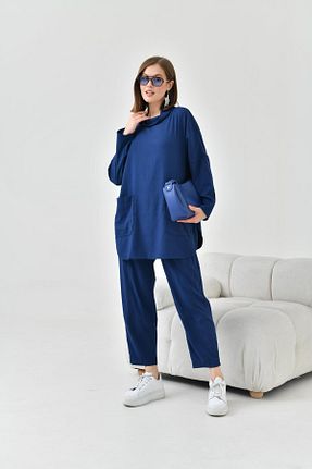 ست بالاتنه و پائین تنه سرمه ای زنانه بافتنی FTZ WOMEN - کد 814673077